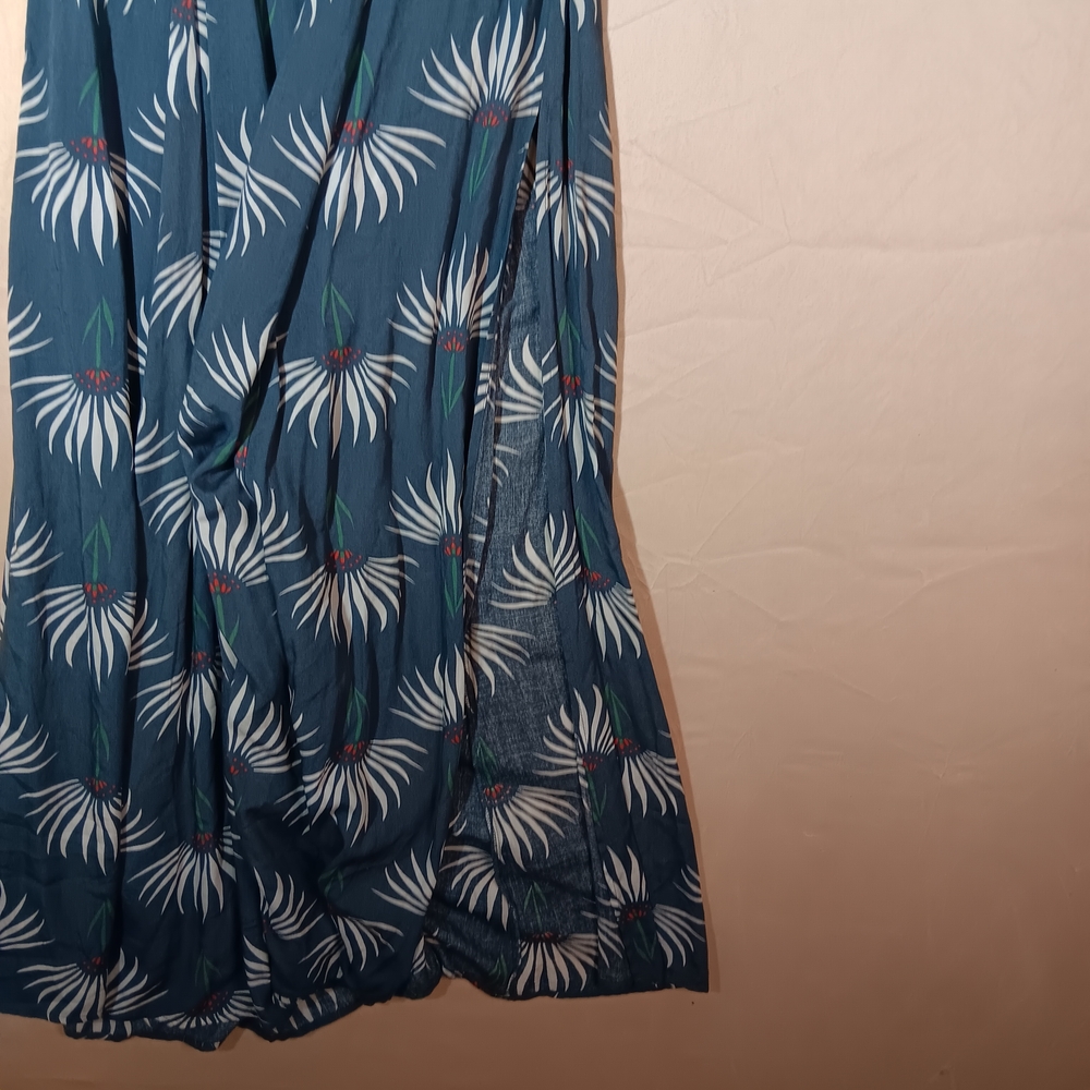 🐞Lulus Blue Pleated Maxi A-Line Skirt - Picture 6 of 9